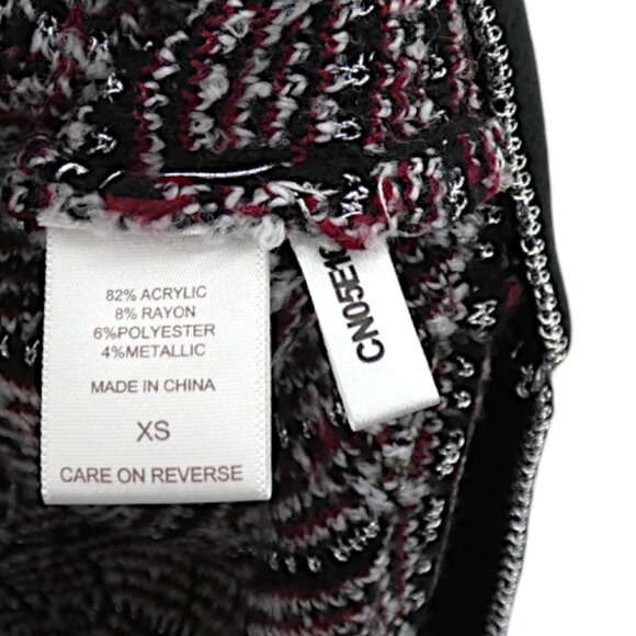 Eva Mendes Black Red Tweed Knit Mini Shift Dress Mod Academia Preppy XS Metallic - Picture 8 of 8